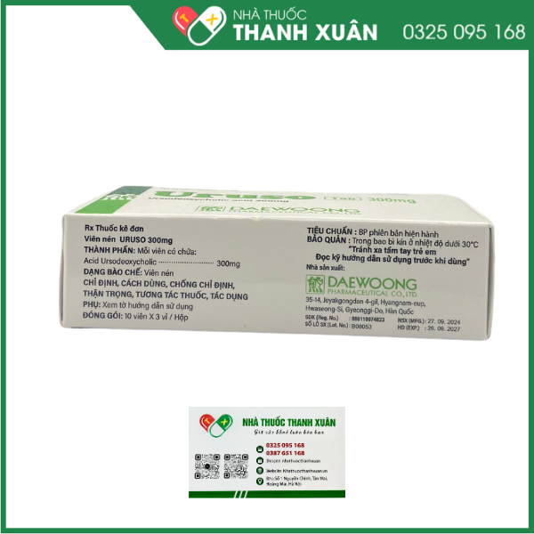 Thuốc Uruso 300mg điều trị sỏi mật